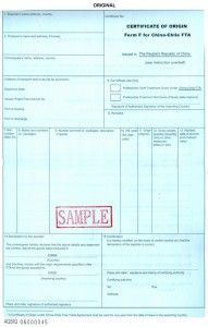 Certificado China Chile FTA