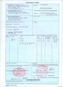 Certificado de origen China Costa Rica